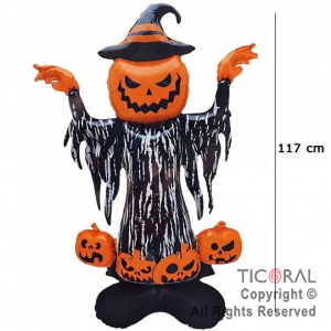 GLOBO METALIZADO HALLOWEEN BRUJA CALABAZAS 117 CM (GY-10584)